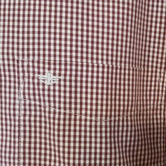 Dockers Shirt Mens XXL Button Down Maroon Check Long Sleeve Casual Classic Fit - Picture 4 of 7